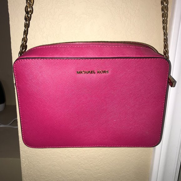 Hot Pink Michael Kors Crossbody Purse - Picture 1 of 6